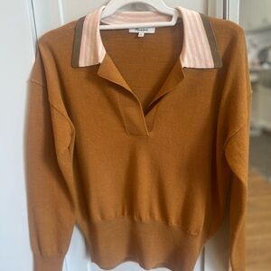 Madewell Women's V-Neck Sweater in Warm Tan